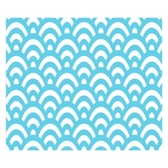  Waves Ocean Blue Texture Double Sided Flano Blanket (small)  by artworkshop