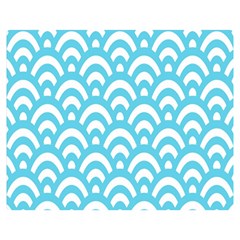  Waves Ocean Blue Texture Double Sided Flano Blanket (medium)  by artworkshop