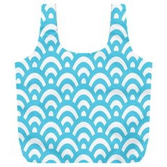  Waves Ocean Blue Texture Full Print Recycle Bag (xxl) by artworkshop