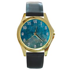  Pattern Design Texture Round Gold Metal Watch by artworkshop