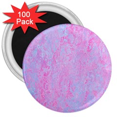  Texture Pink Light Blue 3  Magnets (100 Pack) by artworkshop