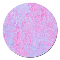  Texture Pink Light Blue Magnet 5  (round) by artworkshop