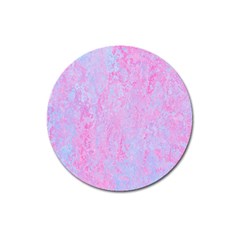  Texture Pink Light Blue Magnet 3  (round) by artworkshop