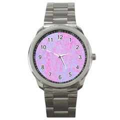  Texture Pink Light Blue Sport Metal Watch