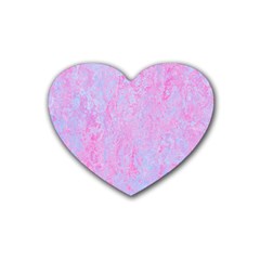  Texture Pink Light Blue Rubber Coaster (heart) by artworkshop