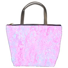  Texture Pink Light Blue Bucket Bag by artworkshop