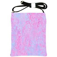  Texture Pink Light Blue Shoulder Sling Bag by artworkshop