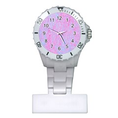  Texture Pink Light Blue Plastic Nurses Watch by artworkshop