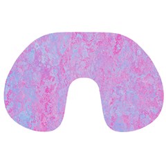  Texture Pink Light Blue Travel Neck Pillow by artworkshop