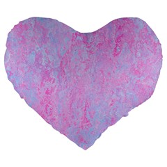  Texture Pink Light Blue Large 19  Premium Flano Heart Shape Cushions by artworkshop