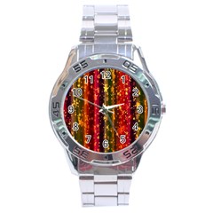 Background Stars Pattern Wallpaper Christmas Stainless Steel Analogue Watch by artworkshop