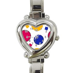 Circles Heart Italian Charm Watch by nateshop