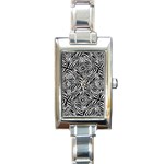 Design-background white black Rectangle Italian Charm Watch Front