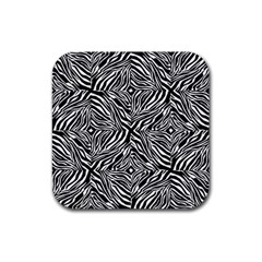 Design-background White Black Rubber Coaster (square) by nateshop