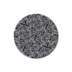 Design-background White Black Rubber Round Coaster (4 Pack) by nateshop