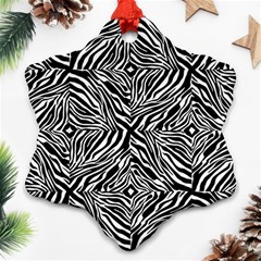 Design-background White Black Snowflake Ornament (two Sides) by nateshop