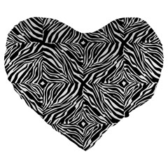 Design-background White Black Large 19  Premium Heart Shape Cushions by nateshop