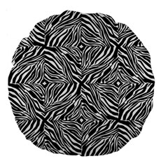 Design-background White Black Large 18  Premium Flano Round Cushions by nateshop