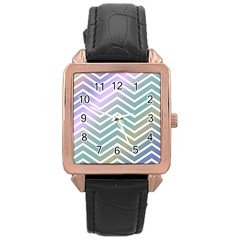 Zigzag-maves Rose Gold Leather Watch  by nateshop