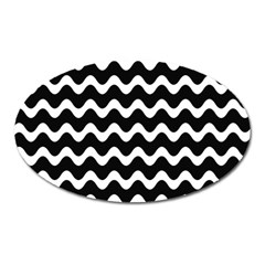 Wave-black White Oval Magnet by nateshop