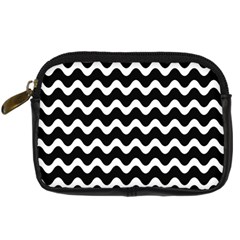 Wave-black White Digital Camera Leather Case by nateshop