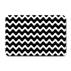 Wave-black White Small Doormat  by nateshop