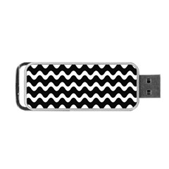 Wave-black White Portable Usb Flash (two Sides) by nateshop