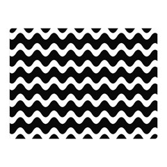 Wave-black White Double Sided Flano Blanket (mini)  by nateshop