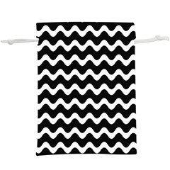 Wave-black White  Lightweight Drawstring Pouch (xl) by nateshop