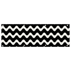 Wave-black White Banner And Sign 9  X 3 