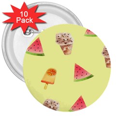 Ice-cream 3  Buttons (10 pack) 