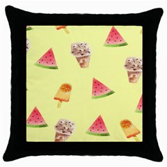 Ice-cream Throw Pillow Case (Black)