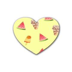 Ice-cream Rubber Heart Coaster (4 pack)