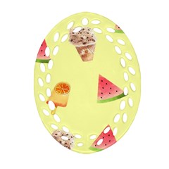 Ice-cream Oval Filigree Ornament (Two Sides)