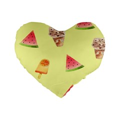 Ice-cream Standard 16  Premium Heart Shape Cushions