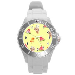 Ice-cream Round Plastic Sport Watch (l) by nateshop