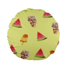 Ice-cream Standard 15  Premium Flano Round Cushions by nateshop