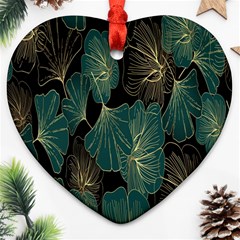 Leaves Heart Ornament (two Sides) by nateshop