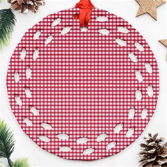 Red-box Round Filigree Ornament (two Sides)