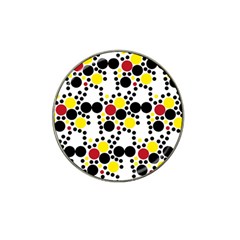 Pattern-polka Yellow Re Black Hat Clip Ball Marker (4 Pack) by nateshop