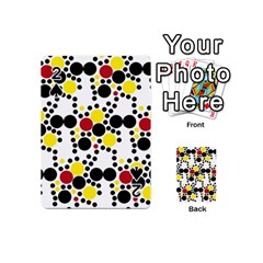 Pattern-polka Yellow Re Black Playing Cards 54 Designs (mini) by nateshop