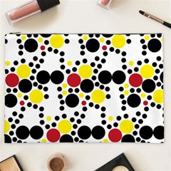 Pattern-polka Yellow Re Black Cosmetic Bag (xxl) by nateshop