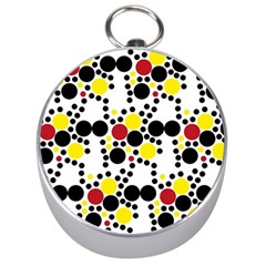 Pattern-polka Yellow Re Black Silver Compasses by nateshop