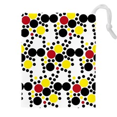 Pattern-polka Yellow Re Black Drawstring Pouch (4xl) by nateshop