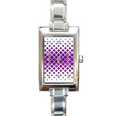 Pattern-box Purple White Rectangle Italian Charm Watch by nateshop