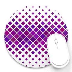 Pattern-box Purple White Round Mousepads by nateshop