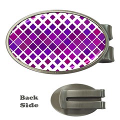 Pattern-box Purple White Money Clips (oval)  by nateshop