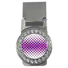 Pattern-box Purple White Money Clips (cz)  by nateshop