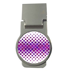 Pattern-box Purple White Money Clips (round) 