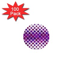 Pattern-box Purple White 1  Mini Buttons (100 Pack)  by nateshop